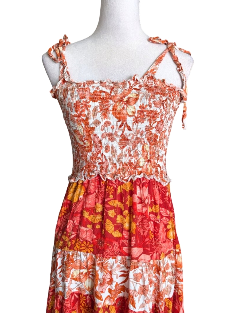 Abel the Label Lisbon Maple Smocked Tiered Maxi Dress XS - Picture 5 of 13